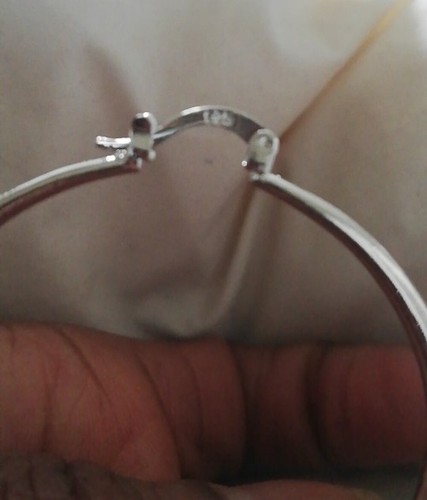 Elegant 925 Sterling Silver Hoops Trendy Diamond Cut Design For Women Size 5 cm - Bild 8 von 10