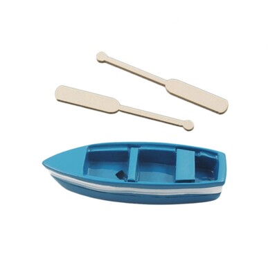 3 pièces micro paysage arts officiel artisanat petit bateau en résine rames ornements cadeau pour enfants