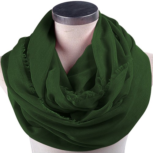 CJ Apparel Verde Oscuro Mobius Bufanda Infinita Segundos Chal Fignood Pashmina **NUEVO** - Imagen 8 de 9