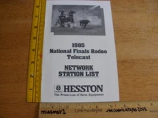 1985 Telecast Network Station list Rodeo program NFR booklet Hesston