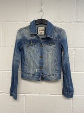 Mudd Distressed Denim Button Down Jacket Y2k Size Xs Pbf