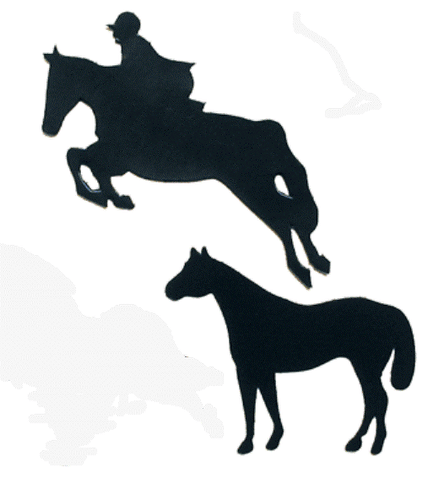 Small Black Silhouette Equine Horse Magnet - Quarter Horse or Jumper