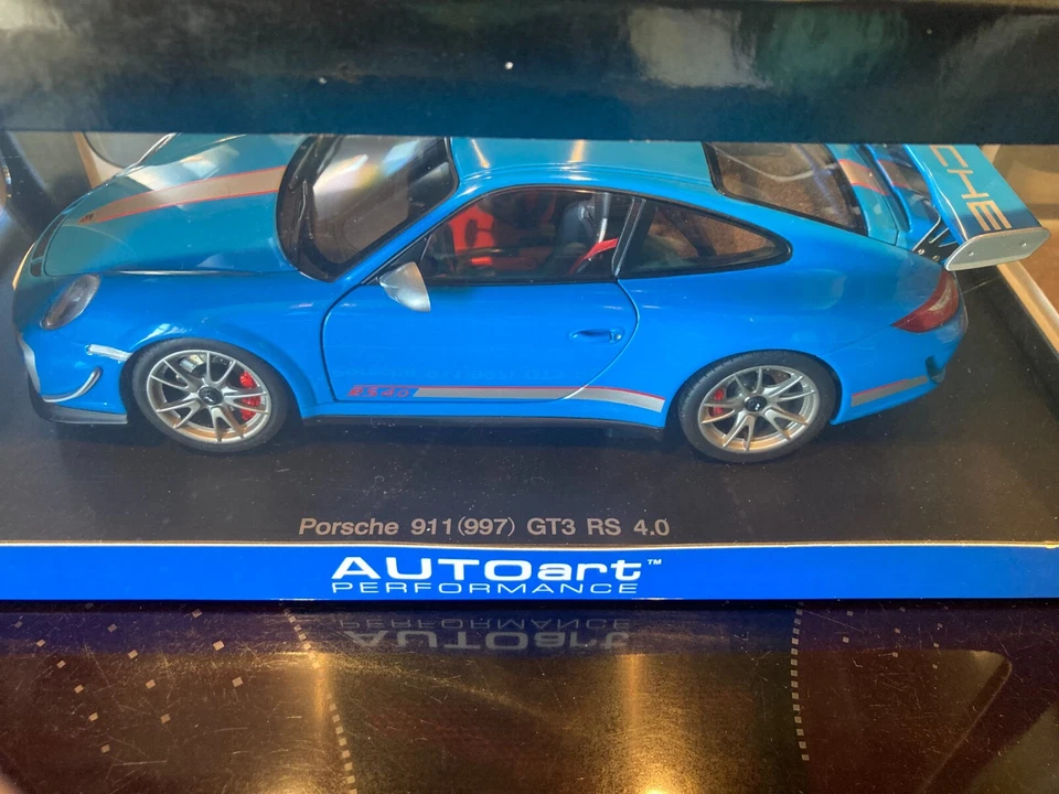 PORSCHE 911 997 GT3 RS 4.0 BLUE SCALE 1/18 AUTOART - Photo 3/4