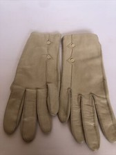 Vintage Set Ladies Leather Gloves With Small Buttons Size S