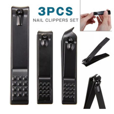 3PCS Manicure Nail Cutter Nail Clipper Cutter Stainless Steel Toenail Trimm Set