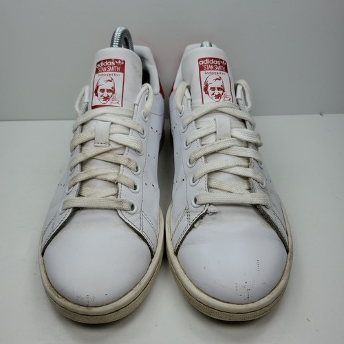 Adidas Stan Smith Herren Größe 6 Weiß Rot Sportlich Freizeit Schuhe Turnschuhe M20326 - Bild 2 von 7