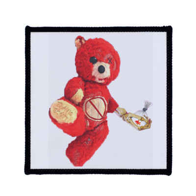 Quadratischer bedruckter Aufnäher - Travis Scott Teddybär Aufnäher Abzeichen in 3 Größen