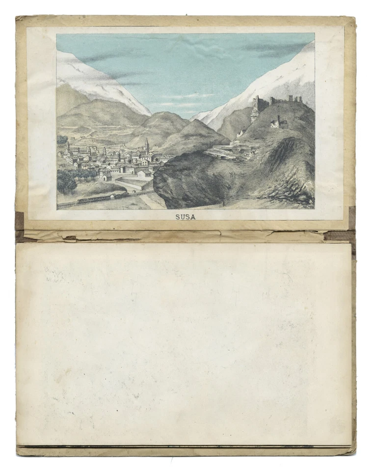 Map"Panorama della Strada-Ferrata delle Alpi Cozie Moncenisio" Modène-Turin 1871 - Image 3 of 4