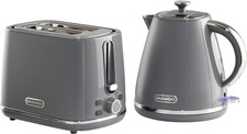 Image of 2 in 1 Daewoo Grey Stirling Collection, 1.7L Pyramid Kettle + 2 Slice Toaster