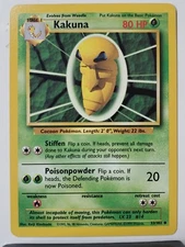 Kakuna 33/102 LP - B2G1F - 1999 Base Set Pokemon Card - $2 Combined Shipping