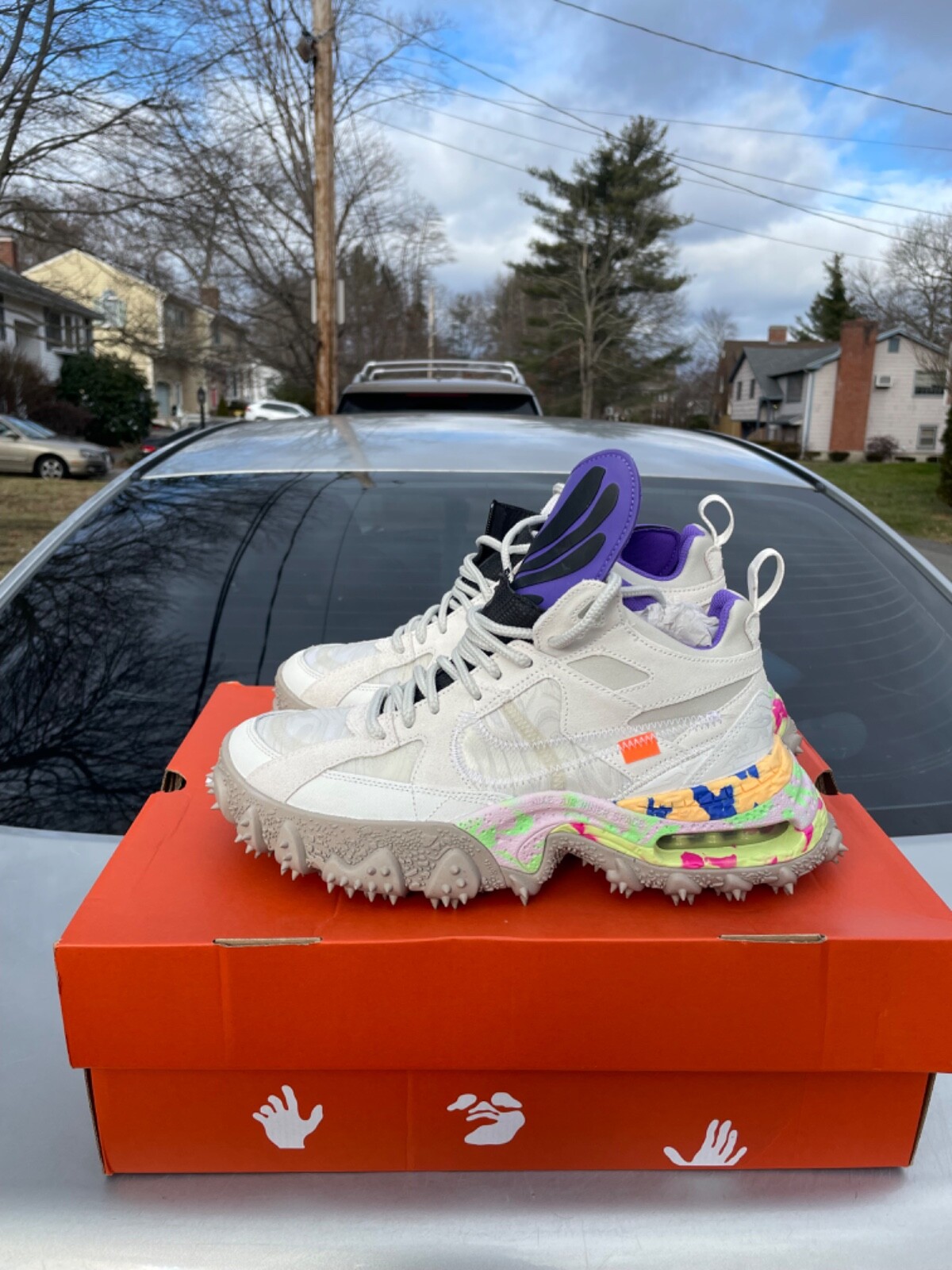 OFF WHITE X NIKE Taglia 10 5 Nike Off White x Air Terra Forma Bianco