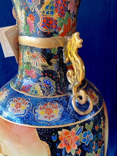 Grande Vaso Cinese Golden Satsuma - Cina Prima Metà XX sec. 60 cm - Foto 7 di 14