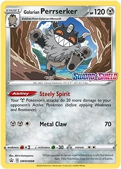 Galarian Perrserker SWSH008 SWSH: Sword & Shield Promo Cards