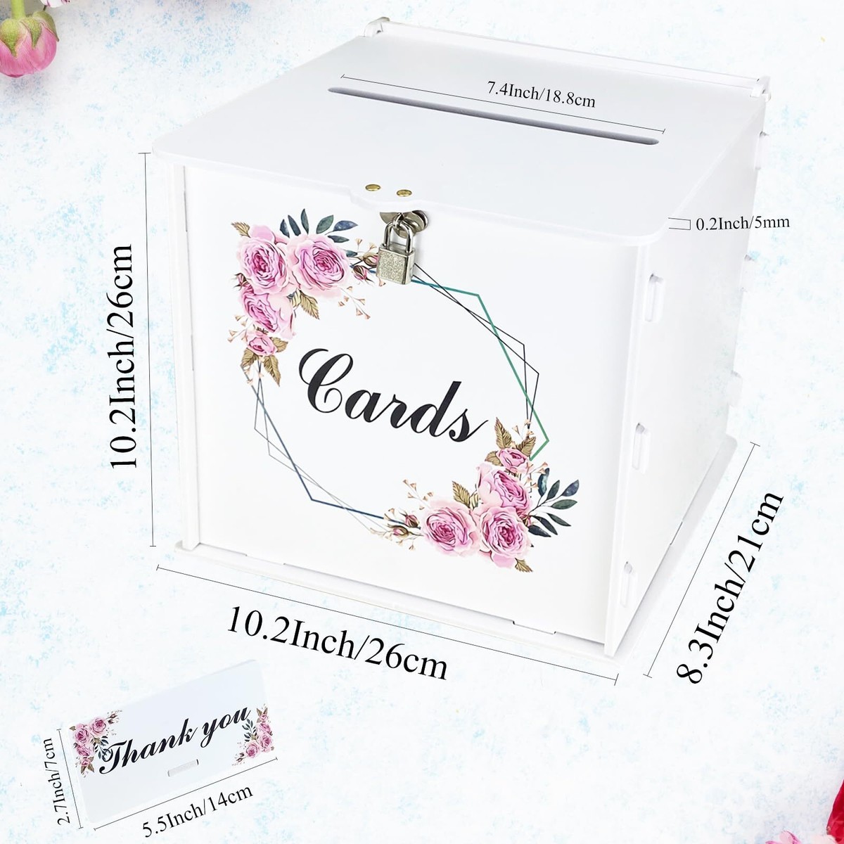 Scatola Per Partecipazioni Matrimonio In Acrilico Wishing Well – A Forma Di Baule Con Lucchetto A Cuore, Colore Oro, Per Biglietti E Buste