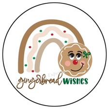 GINGERBREAD WISHES CHRISTMAS ENVELOPE SEALS LABELS STICKERS PARTY FAVORS