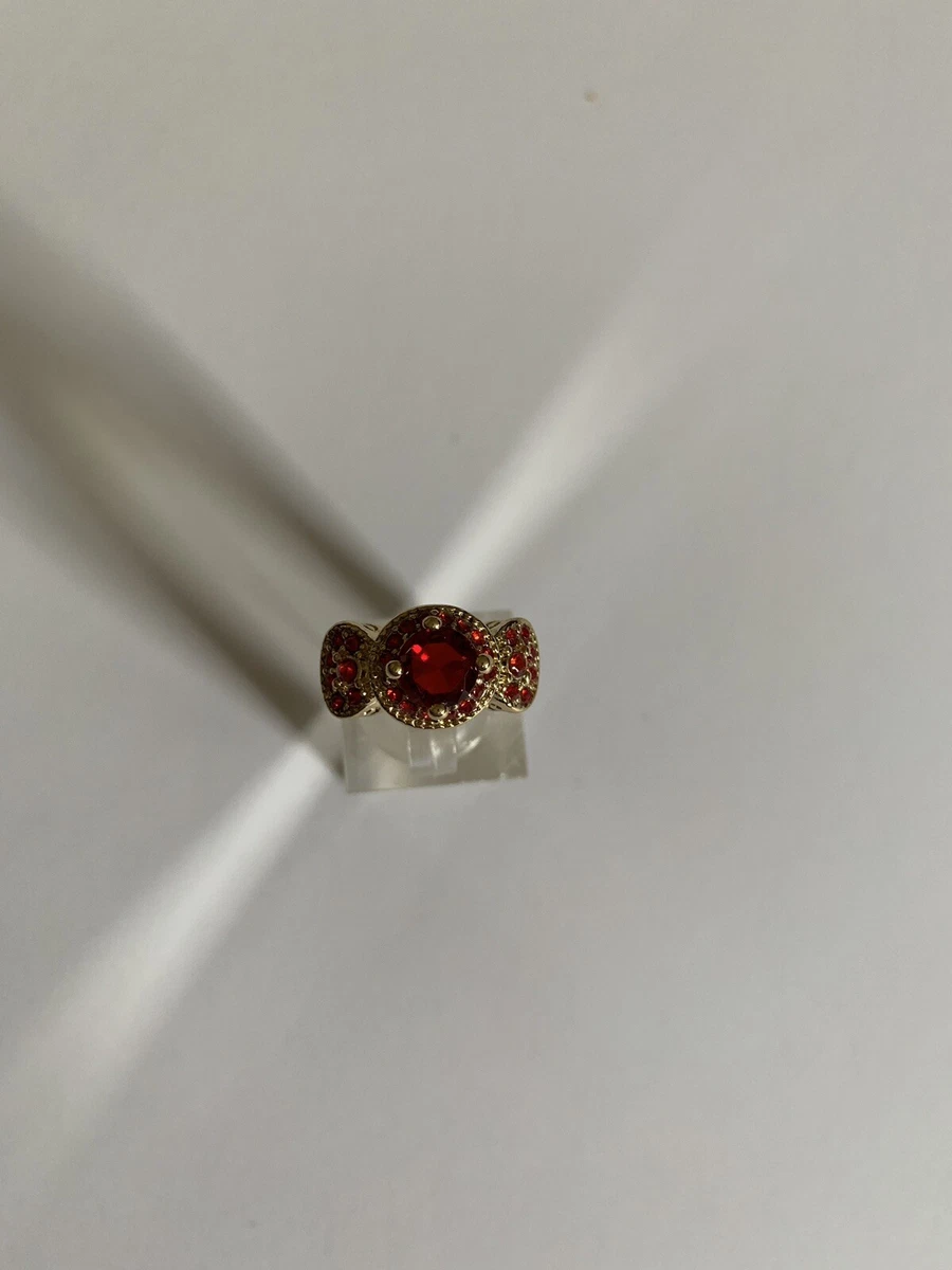 Classic Ruby Spinel Red Gemstone 10kt Yellow gold filled Ring Size