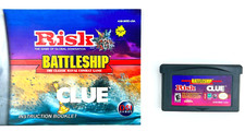 RISK/BATTLESHIP/CLUE NINTENDO GAME BOY ADVANCE SP GBA MANUAL INCLUDED TESTED