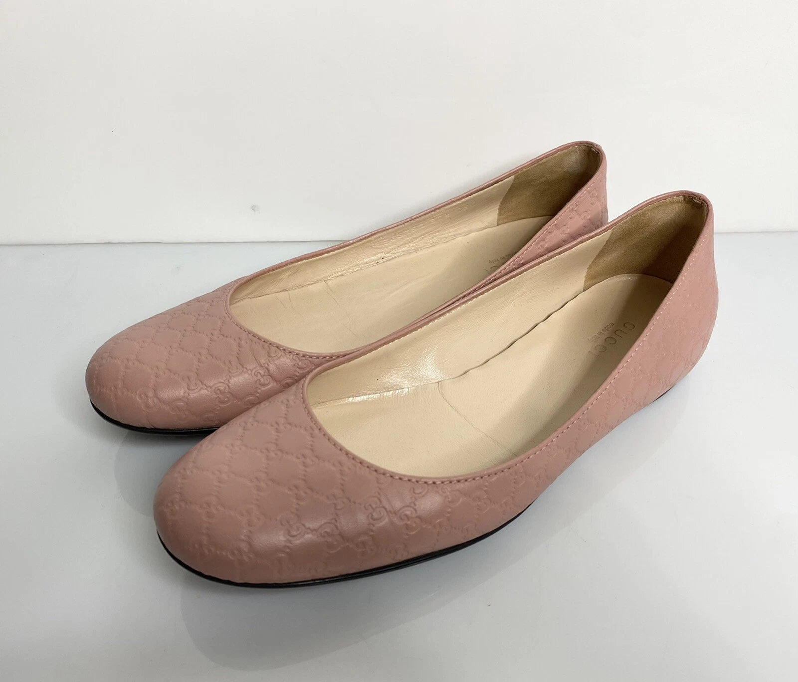 Chaussures de ballet Gucci pour femmes plates Guccissima Gg monogramme taille 37,5