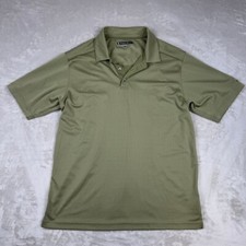 Pebble Beach Performance Polo Shirt Mens L Green Patterned Short Sleeve Golf