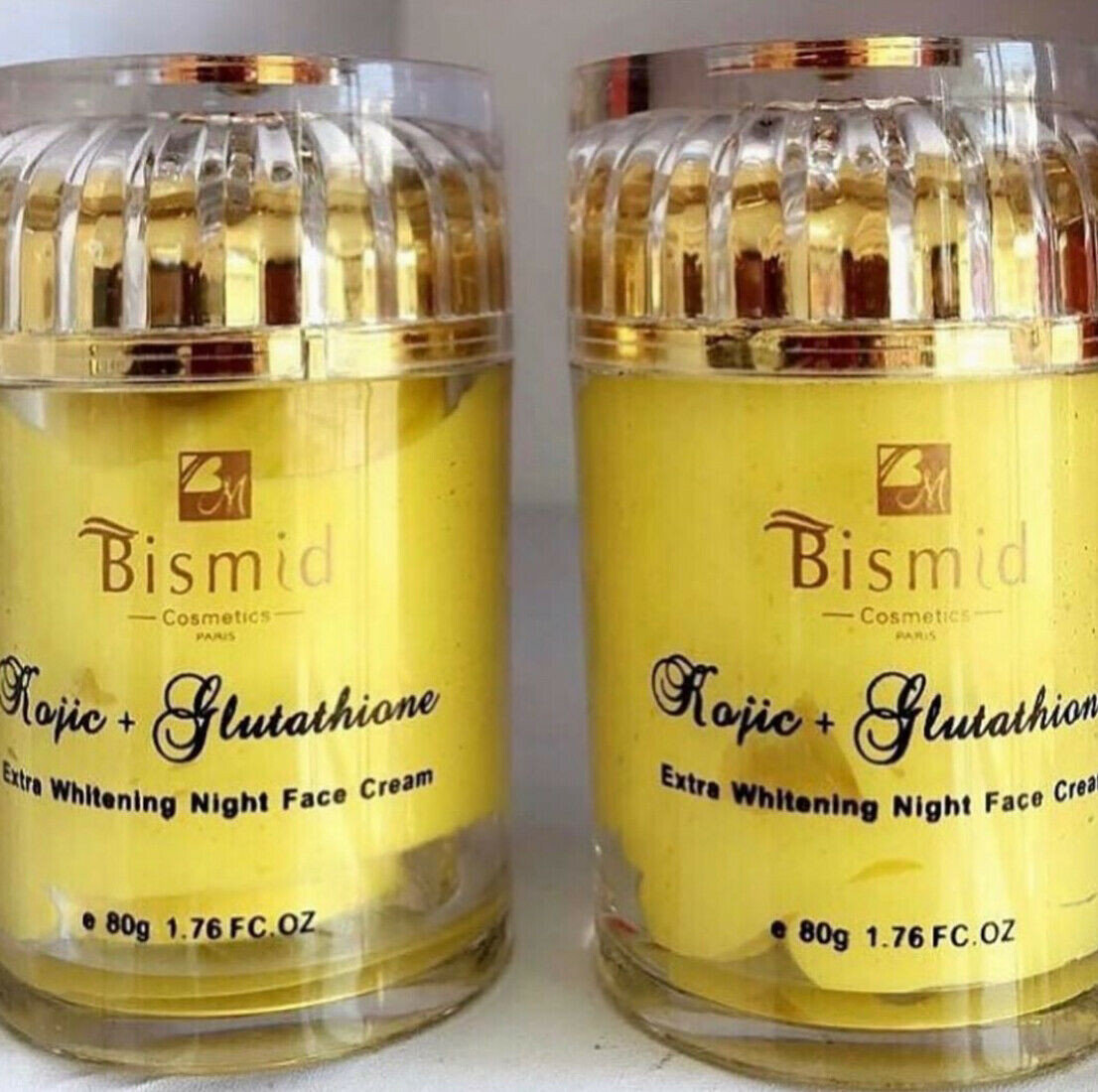 Crème Réparatrice & Crème Kojic + Glutathione BISMID - Éclaircissante 500ml & 50g - Pour Tous Types De Peau