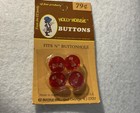 (4) VINTAGE HOLLY HOBBY 1/2" RED PLASTIC SHANK NOVELTY BUTTONS NO. HH-42 — photo 1
