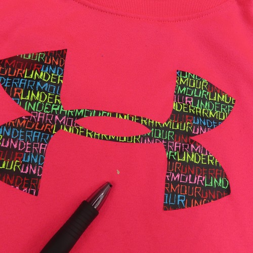 Under Armour Shirt Girls Medium Pink HeatGear Short Sleeve Breathable Youth - Picture 2 of 8