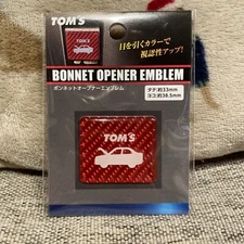 JDM OEM Tom's Toyota Hood bonnet opener emblem sticker budge Red New JAPAN