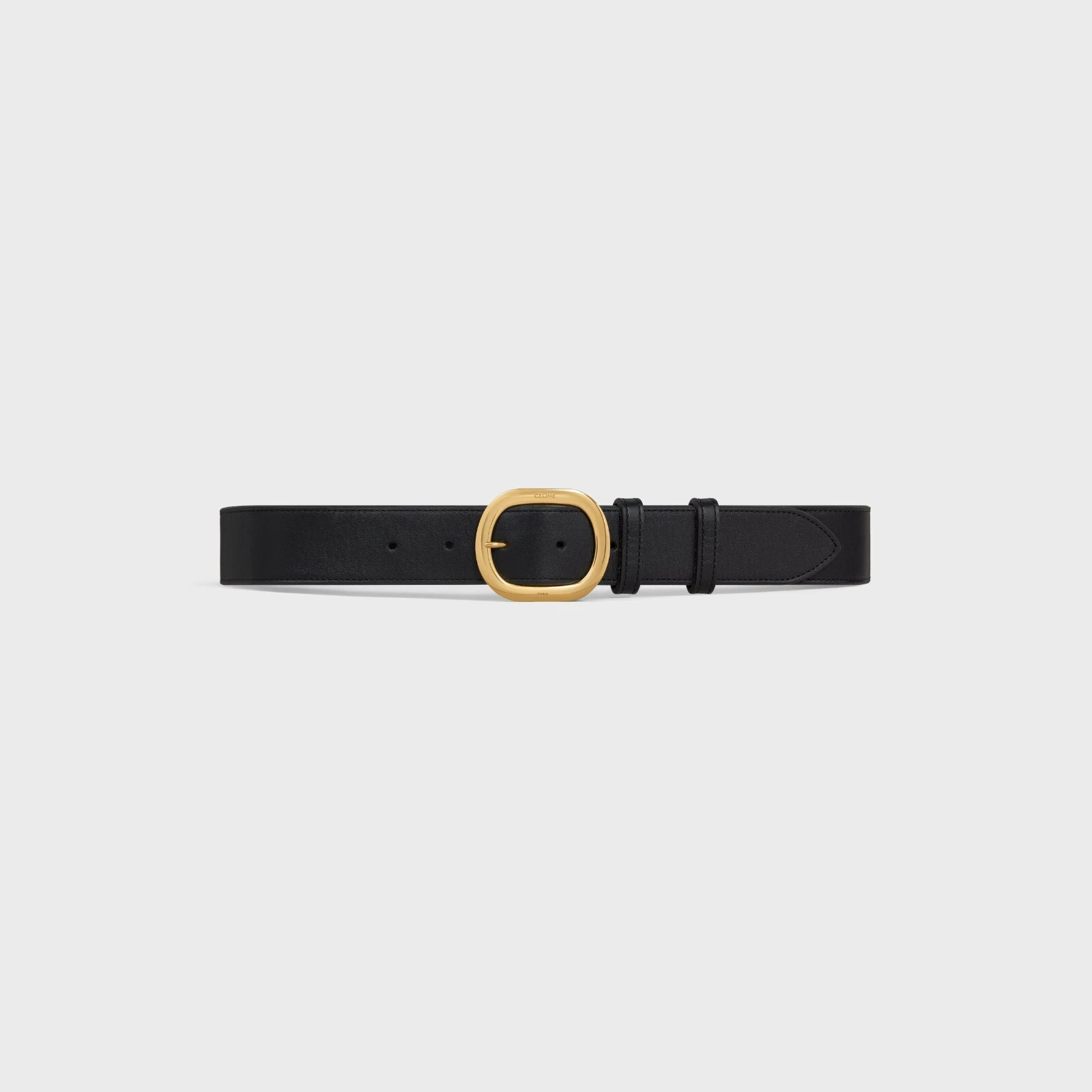 Celine — CELINE 640$ Black Leather Large Lulu Belt - Vintage Calfskin