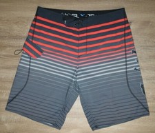 Salt Life Trunks Board Shorts SLX-QD LIVE SALTY Red Gray Men's Size 32 x 11