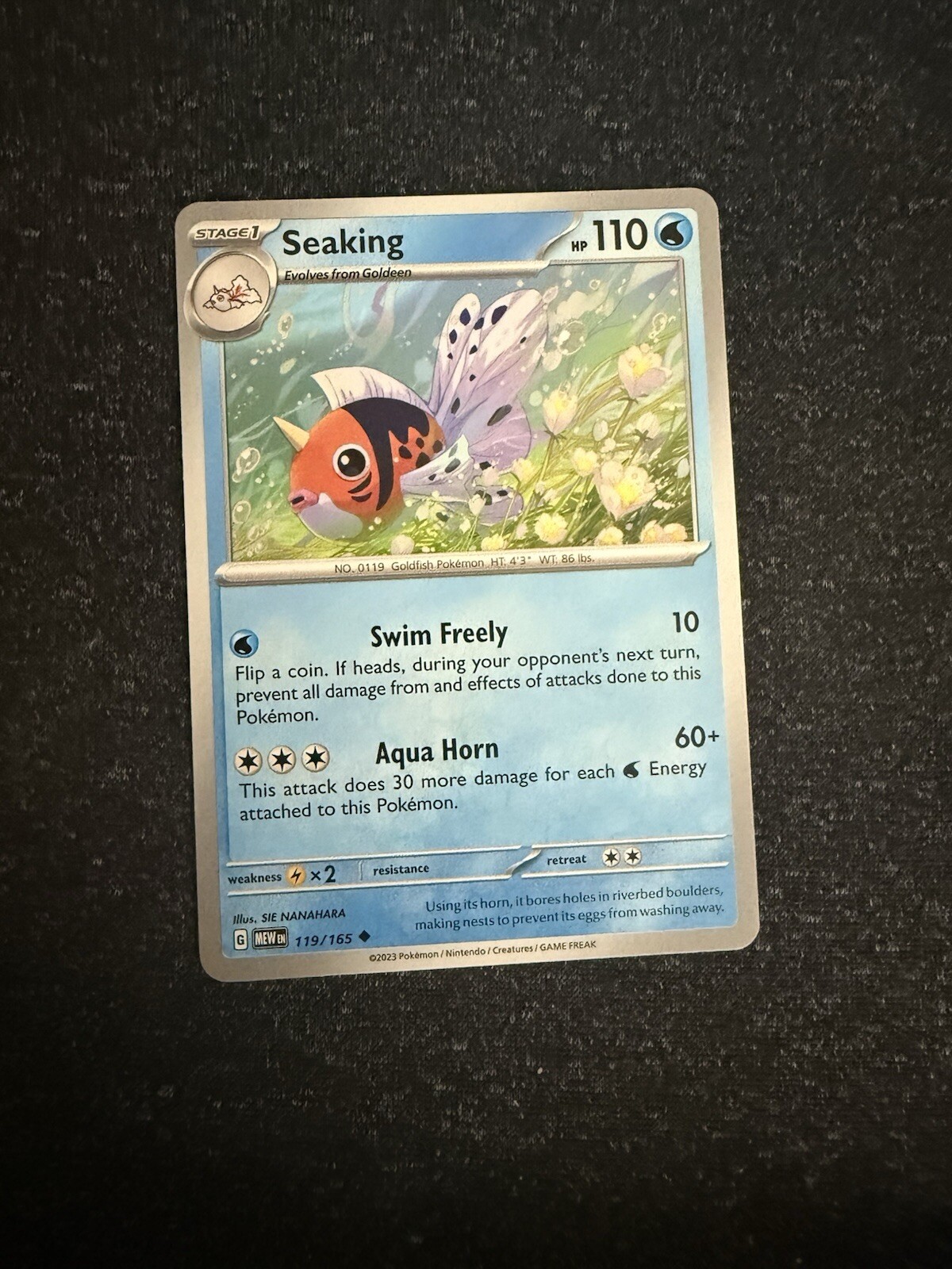 Seaking 119/165- Pokemon 151- Regular Uncommon- NM/M