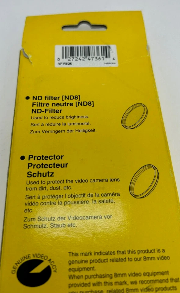 Sony VF-R52K Vintage Camera Video Filters - 52mm Neutral Density & Clear Filters - Image 4 of 4