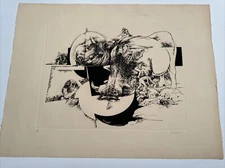 JACK COUGHLIN ETCHING LARGE FINEST SURREALISM MODERNISM EXPRESSIONISM FAMOUS