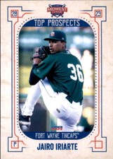 2023 Midwest League Top Prospects Choice 6 Jairo Iriarte Venezuela Baseball Card
