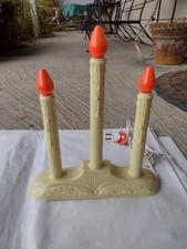 VINTAGE 60's 70's CHRISTMAS ELECTRIC 3 LIGHT PLASTIC CANDOLIER WINDOW CANDLE
