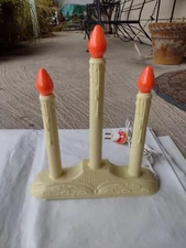 VINTAGE 60's 70's CHRISTMAS ELECTRIC  3 LIGHT PLASTIC CANDOLIER WINDOW CANDLE