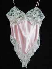 VICTORIA'S SECRET Gorgeous Flawless VNTG 90's New Pink Teddy w/Lace Trim/Cups M.