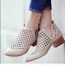 Jeffrey Campbell Taggart Open Weave Leather Ankle Booties Womens Size 7.5