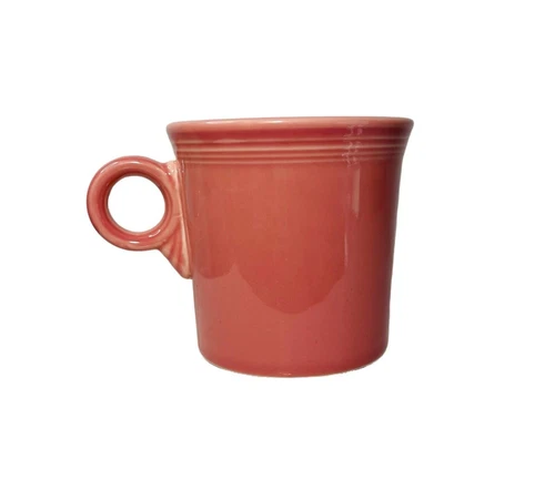 Fiestaware pink cup mug Homer Laughlin ring handle Made in the USA Fiesta HLC