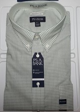 Jos A Bank Big Tall Dress Shirt 19 - 34/35 Traditional Fit Stretch Olive NWT JX