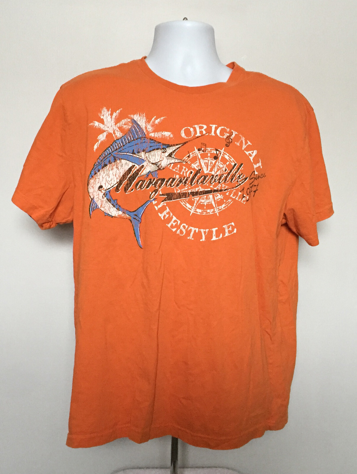 Margaritaville Washed Out Swordfish Logo T Shirt Mens… Gem