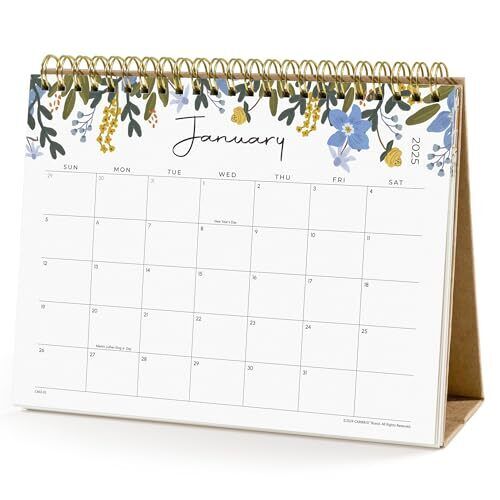 Kleiner Tischkalender 2025, stehend Klapp Tischkalender Hüllen 18 Blumen - Bild 1 von 6