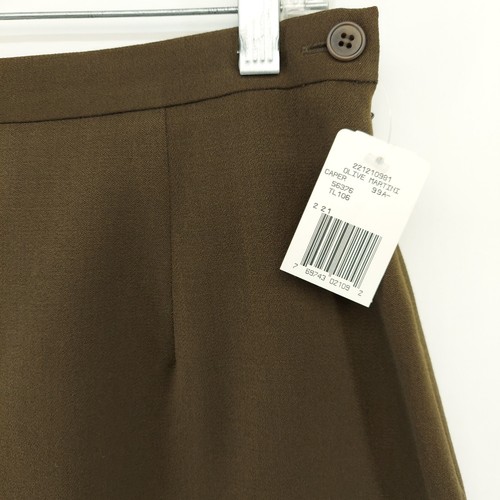NUEVO CON ETIQUETAS $119 Talla 8 Jones New York Falda 100% Lana, Forrada, Cremallera, Línea A, Marrón - Imagen 5 de 15