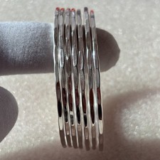 Set of 7 Hammered Women Bangle, Handmade Bangle, 925 Sterling Silver AM001