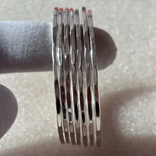 Set of 7 Hammered  Women Bangle, Handmade Bangle, 925 Sterling Silver AM001