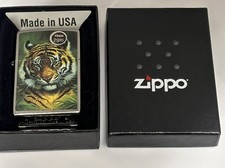 Zippo Windproof Lighter USA, Picken’s Tiger- Genuine, Made in USA New In Box