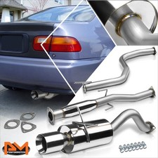 For 96-00 Honda Civic 3-dr Ej6ek 4 Rolled Tip Muffler Catback Exhaust System For 96-00 Honda Civic 3-dr Ej6ek 4 Rolled Tip Muffler Catback Exhaust System