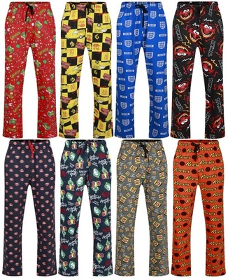 EX UK STORE® Mens Pyjama Bottoms Character XMAS Print M to XXL PJ Lounge Sleep Night Wear