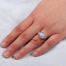 Rainbow Moonstone Ring 925 Sterling Silver Handmade Ring Women Ring Gift For Her
