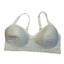 Hanes Size XL Bra White Gray Wireless Multiway Padded Adjustable Pattern MHW199