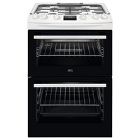 AEG 60cm Gas Cooker with Lid - White CGX6130ACW